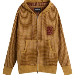 YESEYESEE Hooded Knit Zip Up