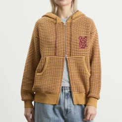 YESEYESEE Hooded Knit Zip Up