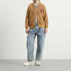 YESEYESEE Hooded Knit Zip Up