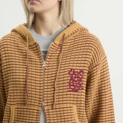 YESEYESEE Hooded Knit Zip Up