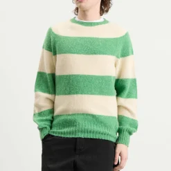 YMC Suedehead Stripe Crew Neck Jumper